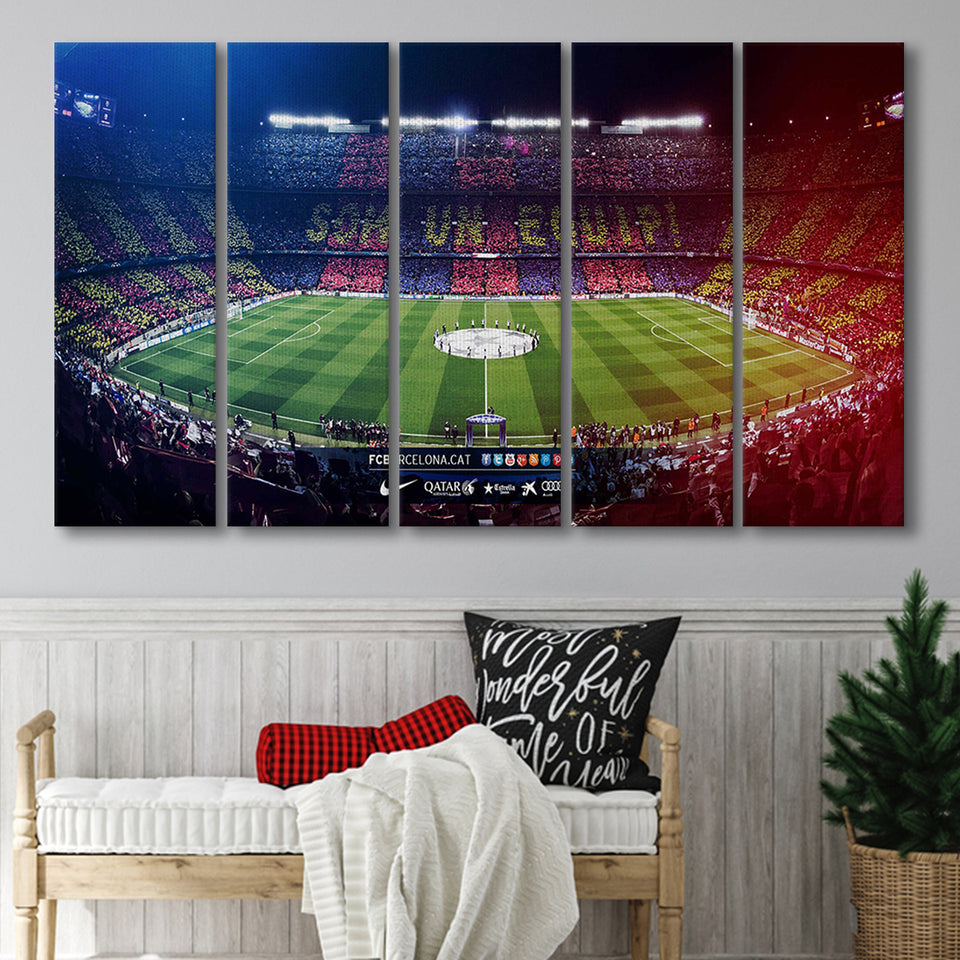Camp Nou Spain Stadium, Stadium Canvas, Sport Art, Gift for him, Multi Panels B, Canvas Prints Wall Art Decor