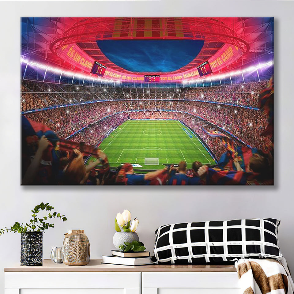 Camp Nou Stadium Football, Stadium Canvas, Sport Art, Gift for him, Fan Gift, Canvas Prints Wall Art Decor