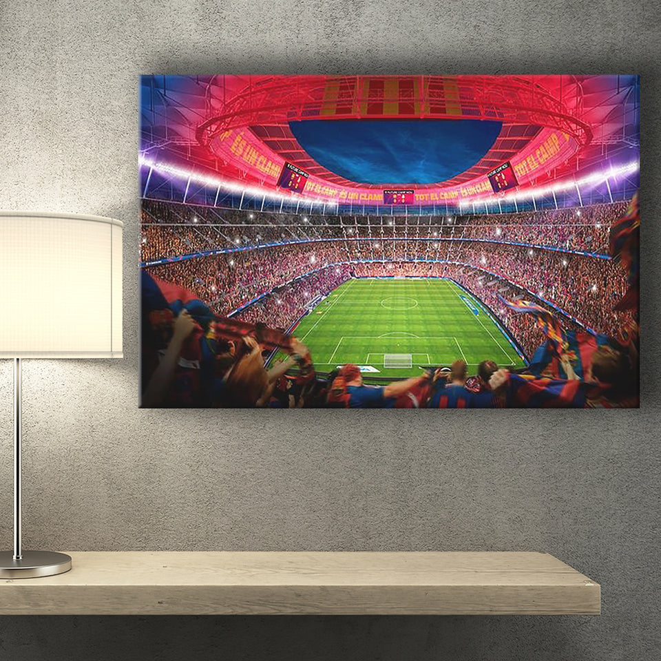 Camp Nou Stadium Football, Stadium Canvas, Sport Art, Gift for him, Fan Gift, Canvas Prints Wall Art Decor