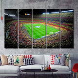 Camp Nou, Football Stadium 5 Pieces B Canvas Prints Wall Art - Painting Canvas,Multi Panel, Fan Gift