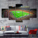 Camp Nou, Football Stadium 5 Pieces Canvas Prints Wall Art - Painting Canvas, Multi Panel, Fan Gift