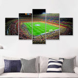 Camp Nou, Football Stadium 5 Pieces Canvas Prints Wall Art - Painting Canvas, Multi Panel, Fan Gift