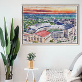 Camp Randall Stadium Wisconsin Stadium Watercolor, Sport Art Prints Fan Gift, Framed Canvas Prints Wall Art Decor