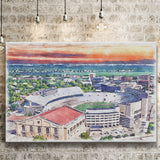 Camp Randall Stadium Wisconsin Stadium Watercolor, Sport Art Prints Fan Gift, Canvas Prints Wall Art Decor