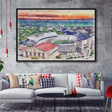 Camp Randall Stadium Wisconsin Stadium Watercolor, Sport Art Prints Fan Gift, Framed Canvas Prints Wall Art Decor