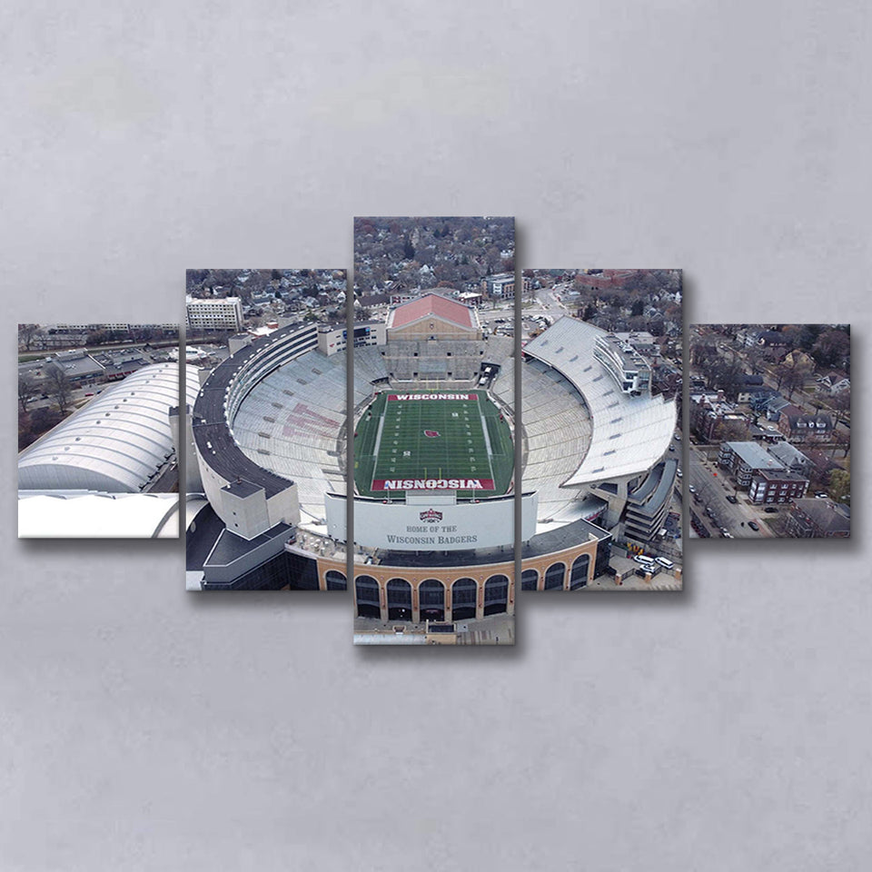 Camp Randall Stadium Canvas Prints Wisconsin Badgers Wall Art,Multi Panels,Sport Stadium Art Prints, Fan Gift