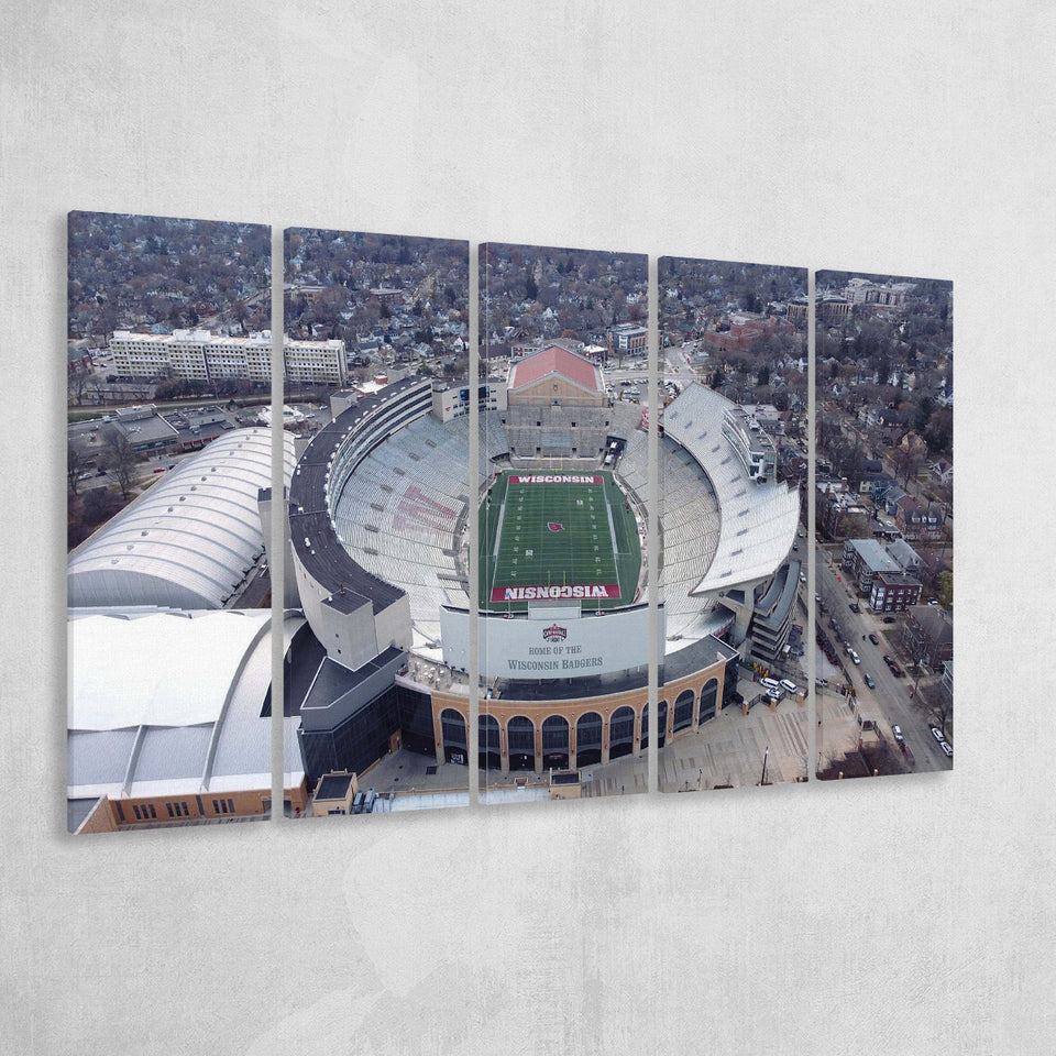 Camp Randall Stadium Canvas Prints Wisconsin Badgers Wall Art,Multi Panels B,Sport Stadium Art Prints, Fan Gift
