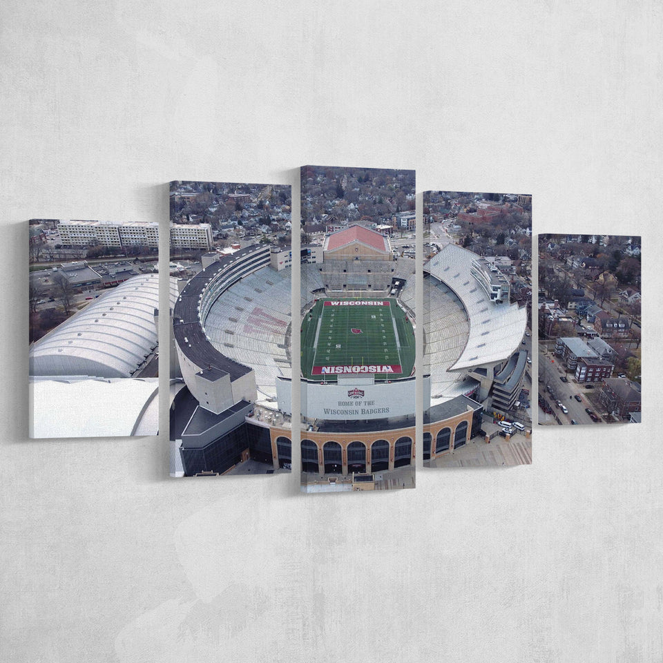 Camp Randall Stadium Canvas Prints Wisconsin Badgers Wall Art,Multi Panels,Sport Stadium Art Prints, Fan Gift