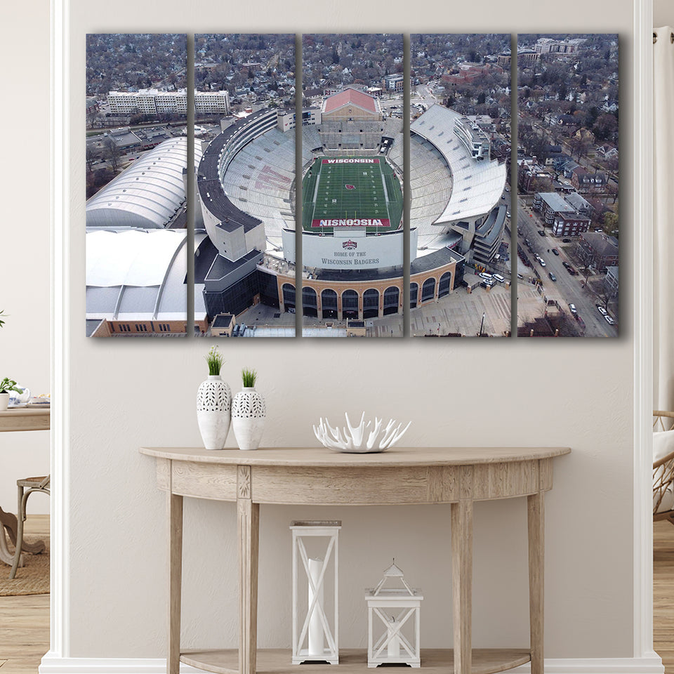 Camp Randall Stadium Canvas Prints Wisconsin Badgers Wall Art,Multi Panels B,Sport Stadium Art Prints, Fan Gift