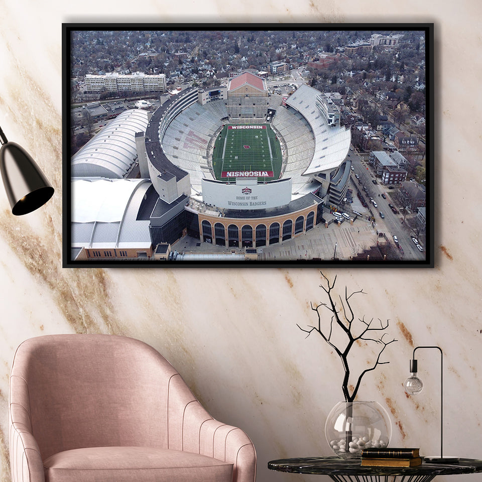 Camp Randall Stadium Framed Canvas Prints Wisconsin Badgers Wall Art,Sport Stadium Art Prints, Fan Gift