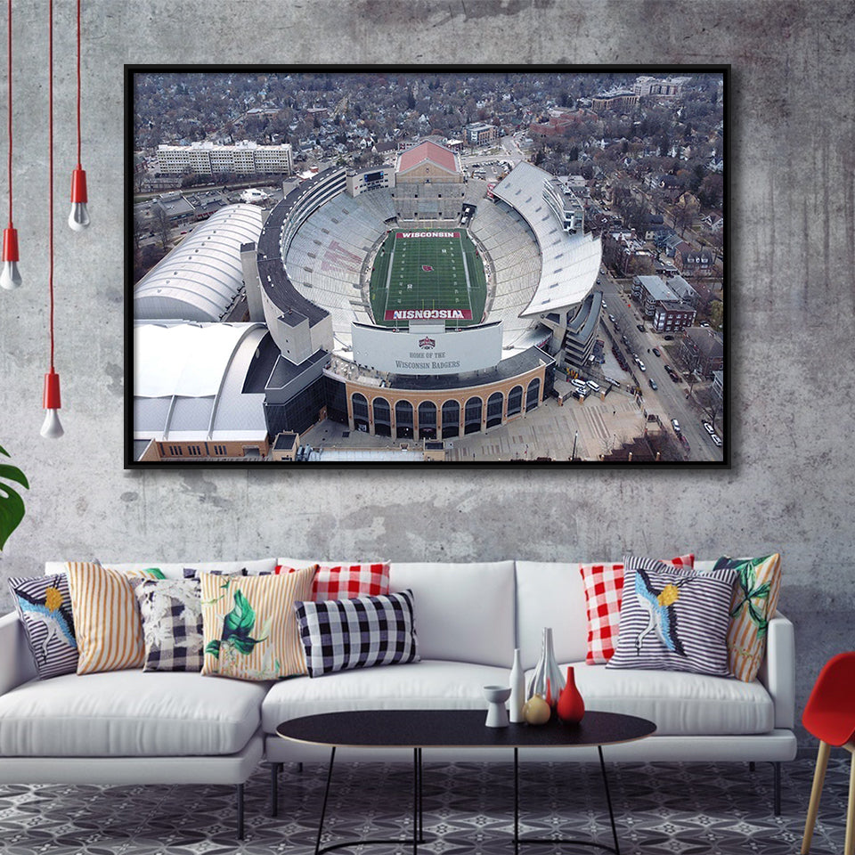 Camp Randall Stadium Framed Canvas Prints Wisconsin Badgers Wall Art,Sport Stadium Art Prints, Fan Gift