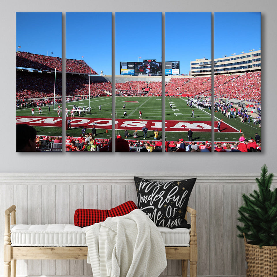Camp Randall Stadium in opening, Stadium Canvas, Sport Art, Gift for him, Multi Panels B, Canvas Prints Wall Art Decor