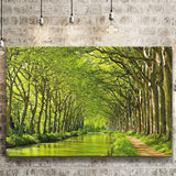 Canal Du Midi in France Green Trees Canvas Prints Wall Art Decor - Paiting Canvas, Art Prints, Wall Decor, For Sale