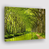 Canal Du Midi in France Green Trees Canvas Prints Wall Art Decor - Paiting Canvas, Art Prints, Wall Decor, For Sale