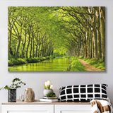 Canal Du Midi in France Green Trees Canvas Prints Wall Art Decor - Paiting Canvas, Art Prints, Wall Decor, For Sale