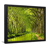Canal Du Midi in France Green Trees Framed Art Prints Wall Decor - Painting Prints, Framed Picture, Home Decor