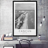 Cancun Mexico Black And White Art Framed Art Prints Wall Art Decor, Framed Picture