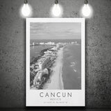 Cancun Mexico Black And White Art Canvas Prints Wall Art Home Decor