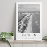 Cancun Mexico Black And White Art Canvas Prints Wall Art Home Decor