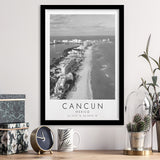 Cancun Mexico Black And White Art Framed Art Prints Wall Art Decor, Framed Picture