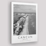 Cancun Mexico Black And White Art Canvas Prints Wall Art Home Decor
