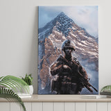 Canvas Gift For Proud Army Veteran American Flag Mountain Canvas Prints Wall Art - Painting Canvas, Wall Decor, For Sale, Home Decor