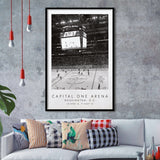 Capital One Arena Washington Capitals Ice Hockey Lovers Black And White Art Framed Art Prints Wall Art Decor, Framed Picture