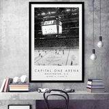 Capital One Arena Washington Capitals Ice Hockey Lovers Black And White Art Framed Art Prints Wall Art Decor, Framed Picture