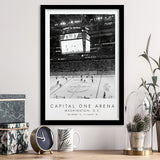 Capital One Arena Washington Capitals Ice Hockey Lovers Black And White Art Framed Art Prints Wall Art Decor, Framed Picture
