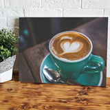 Cappuccino With Vintage Heart Canvas Wall Art - Canvas Prints, Prints for Sale, Canvas Painting, Canvas On Sale