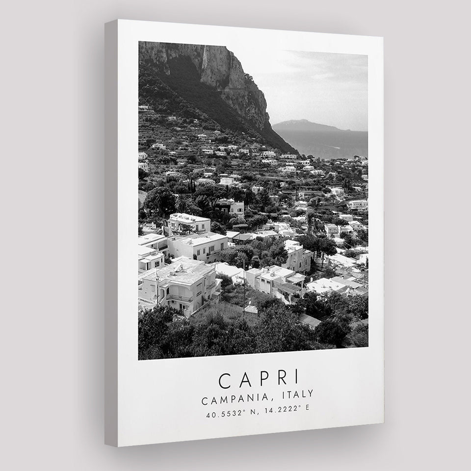 Capri Italy Black And White Art Canvas Prints Wall Art Home Decor
