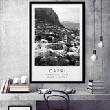 Capri Italy Black And White Art Framed Art Prints Wall Art Decor, Framed Picture