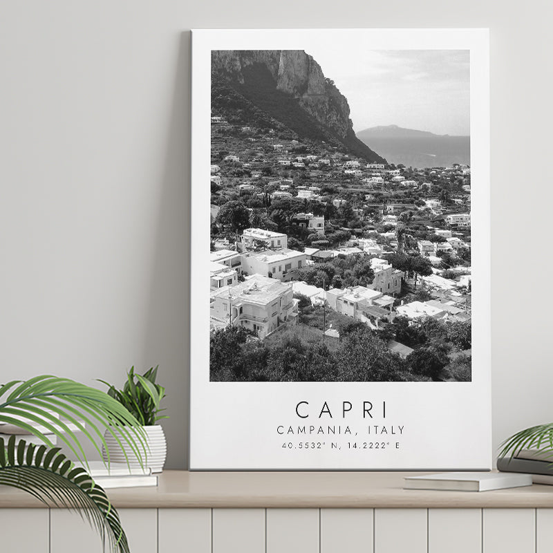 Capri Italy Black And White Art Canvas Prints Wall Art Home Decor