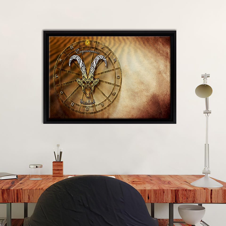 Capricorne Zodiaque Horoscope Le Framed Canvas Wall Art - Canvas Prints, Prints For Sale, Painting Canvas,Framed Prints