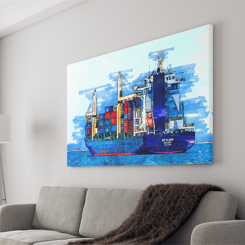 Cargo Ship Canvas Prints Wall Art Decor - Painting Canvas, Art Print, Home Decor, Ready to Hang