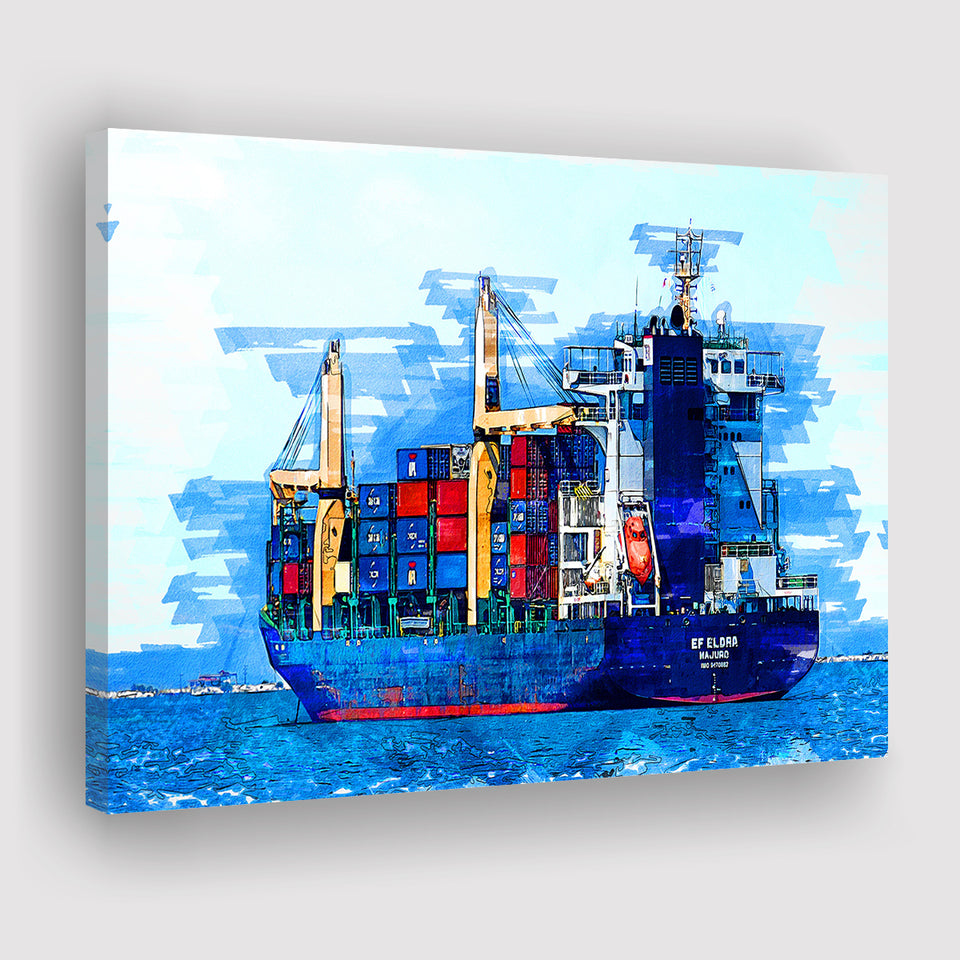 Cargo Ship Canvas Prints Wall Art Decor - Painting Canvas, Art Print, Home Decor, Ready to Hang