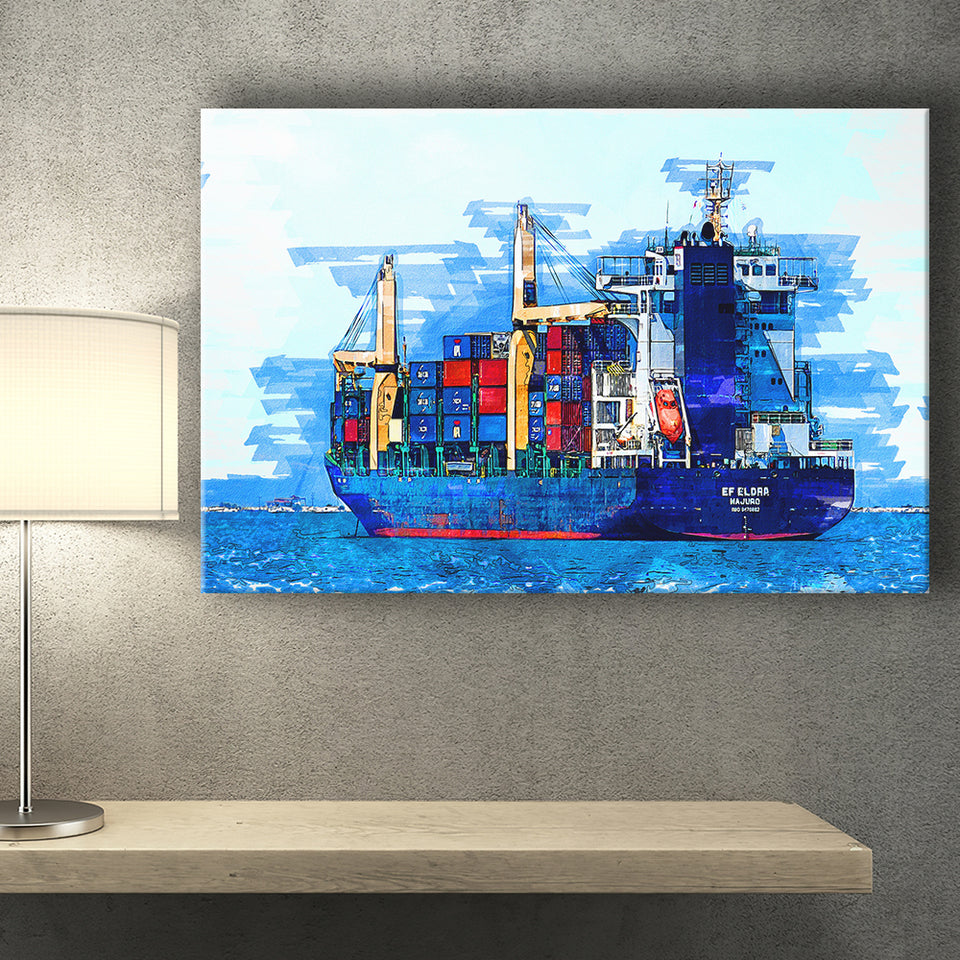 Cargo Ship Canvas Prints Wall Art Decor - Painting Canvas, Art Print, Home Decor, Ready to Hang