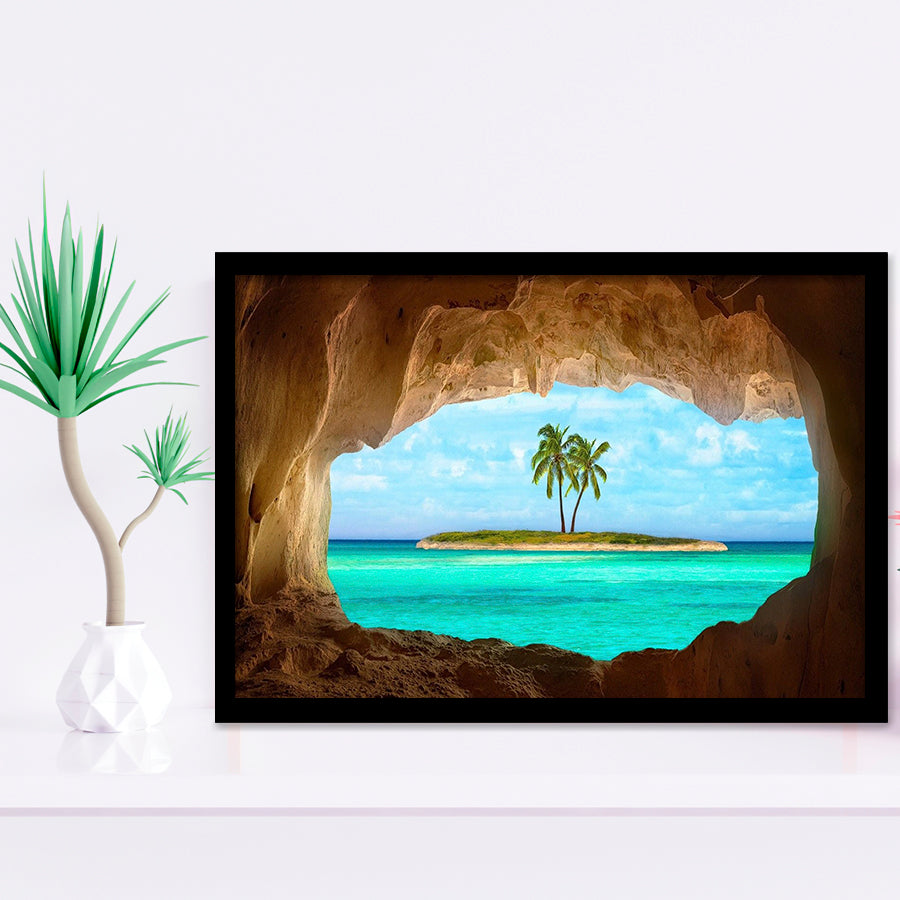 Caribbean Island Beach Canvas Wall Art Framed Art Prints Wall Decor, Framed Picture, Large Art Prints