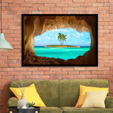 Caribbean Island Beach Canvas Wall Art Framed Art Prints Wall Decor, Framed Picture, Large Art Prints