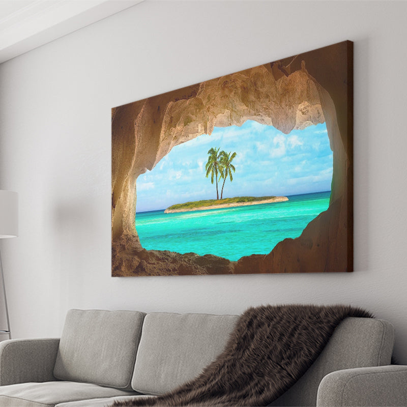 Caribbean Island Beach Canvas Wall Art Canvas Prints Wall Art, Home Living Room Decor, Large Canvas