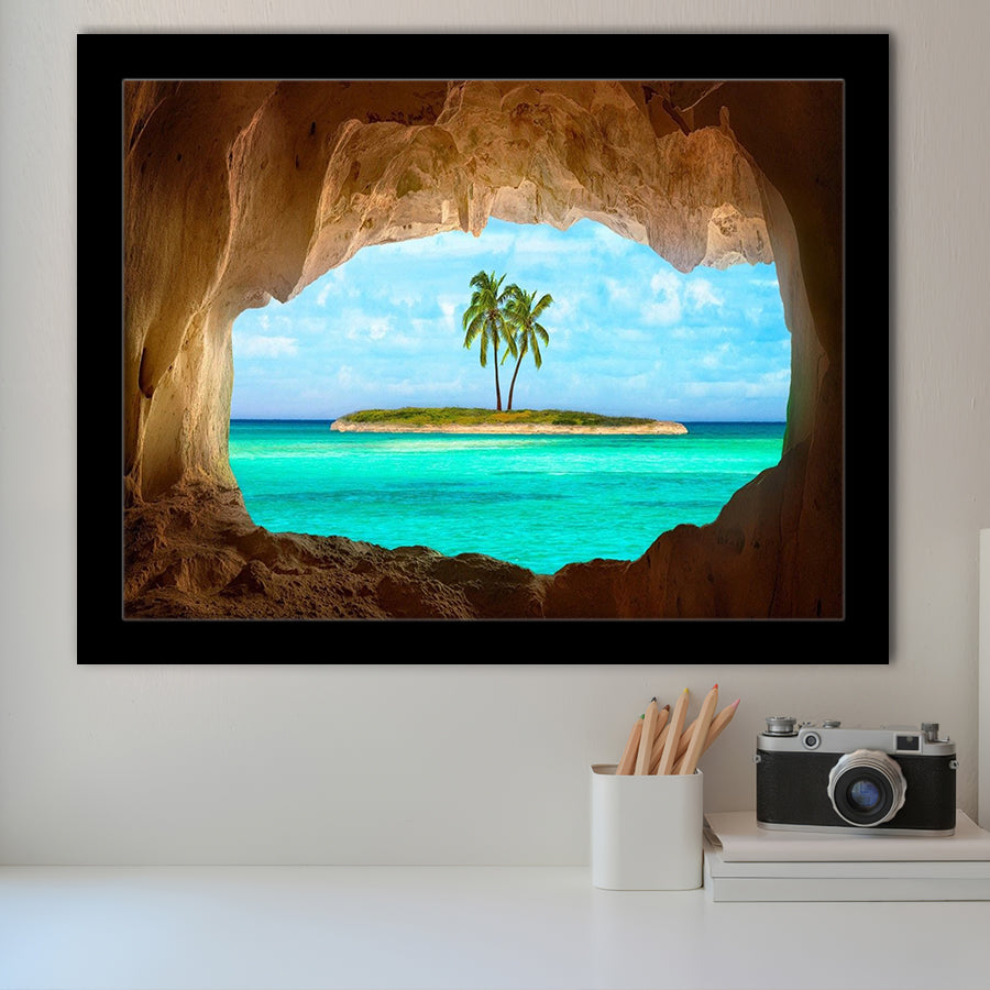 Caribbean Island Beach Canvas Wall Art Framed Art Prints Wall Decor, Framed Picture, Large Art Prints