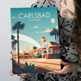 Carlsbad California Retro Art Print ,City Art Print, Large Canvas, Canvas Print Wall Art Home Decor