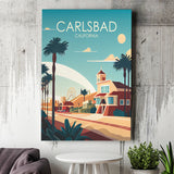 Carlsbad California Retro Art Print ,City Art Print, Large Canvas, Canvas Print Wall Art Home Decor