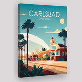 Carlsbad California Retro Art Print ,City Art Print, Large Canvas, Canvas Print Wall Art Home Decor