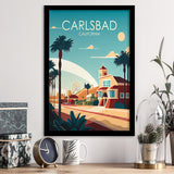 Carlsbad California Retro Art Print, City Art Print, Framed Art Print Wall Art Home Decor, Framed Picture