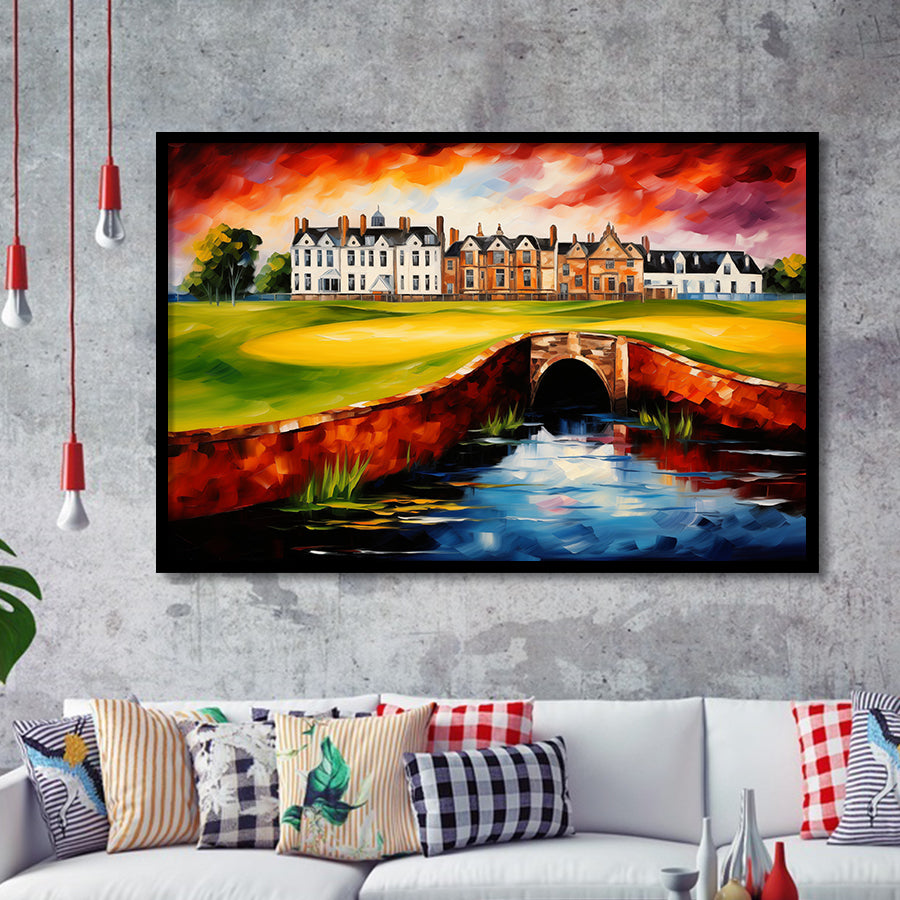 Carnoustie Golf Club Carnoustie Scotland Painting Art Framed Art Prints Wall Decor, Framed Painting Art