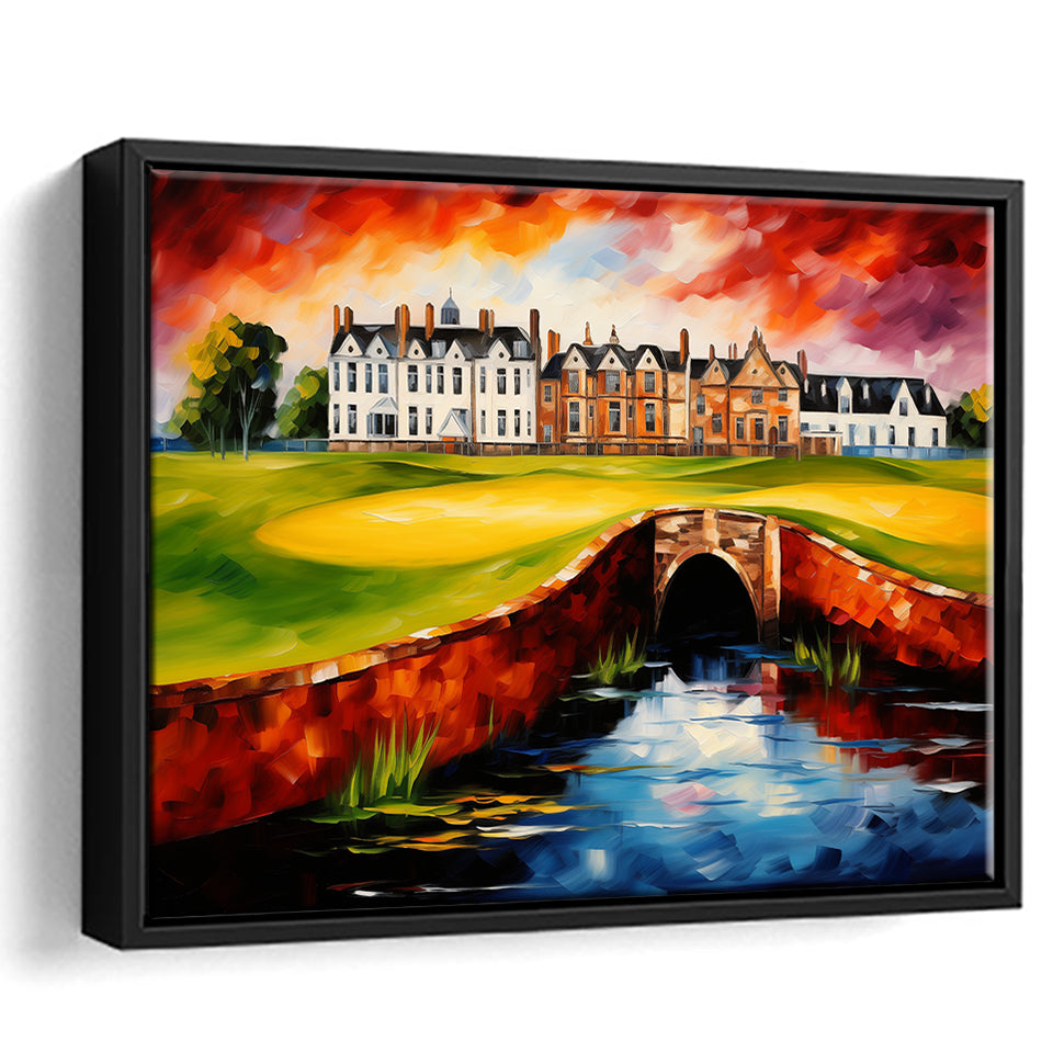 Carnoustie Golf Club Carnoustie Scotland Painting Art, Framed Canvas Prints Wall Art Decor, Floating Frame