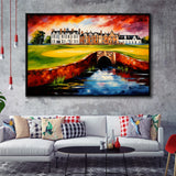 Carnoustie Golf Club Carnoustie Scotland Painting Art, Framed Canvas Prints Wall Art Decor, Floating Frame