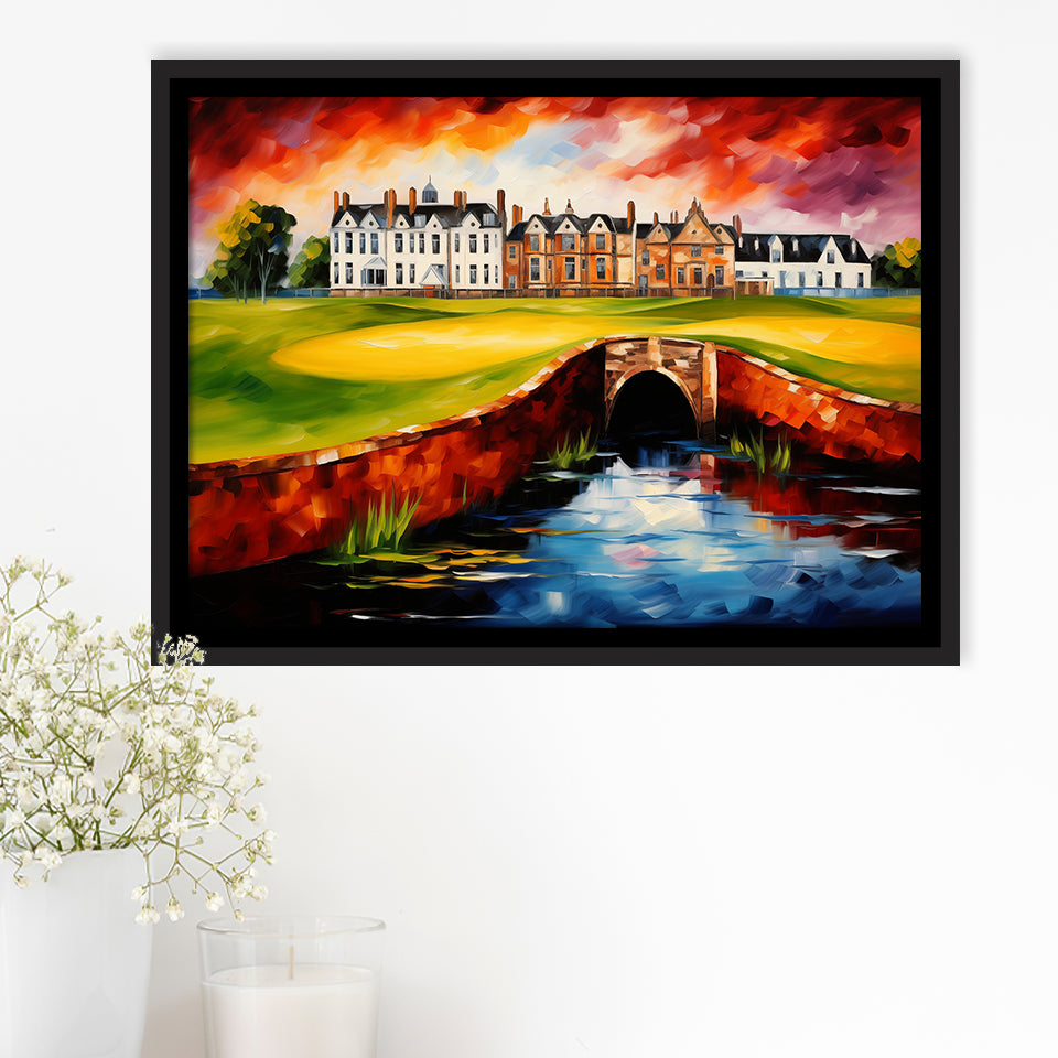 Carnoustie Golf Club Carnoustie Scotland Painting Art, Framed Canvas Prints Wall Art Decor, Floating Frame
