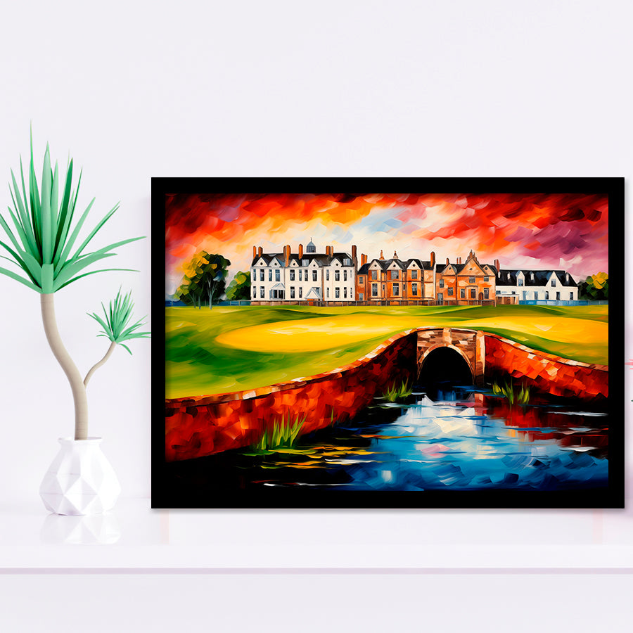 Carnoustie Golf Club Carnoustie Scotland Painting Art Framed Art Prints Wall Decor, Framed Painting Art